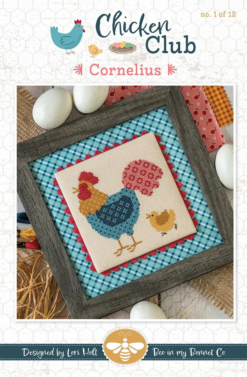Chicken Club Cross Stitch Pattern of the Month 1 - Cornelius Checker Distributor