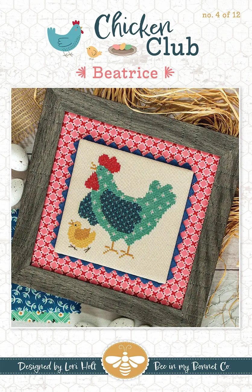 Chicken Club Cross Stitch Pattern of the Month 4 Beatrice Checker Distributor