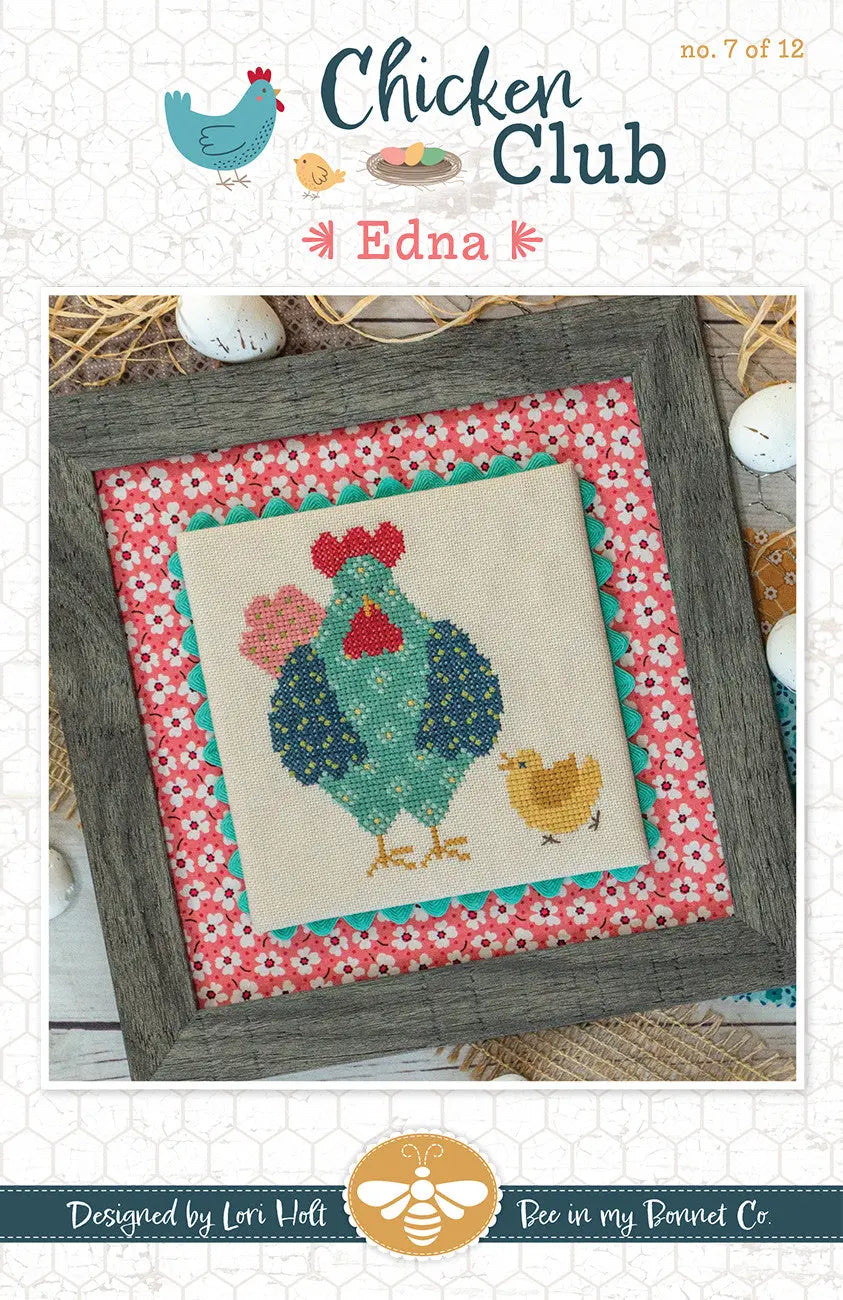 Chicken Club Cross Stitch Pattern of the Month 7 Edna Checker Distributor