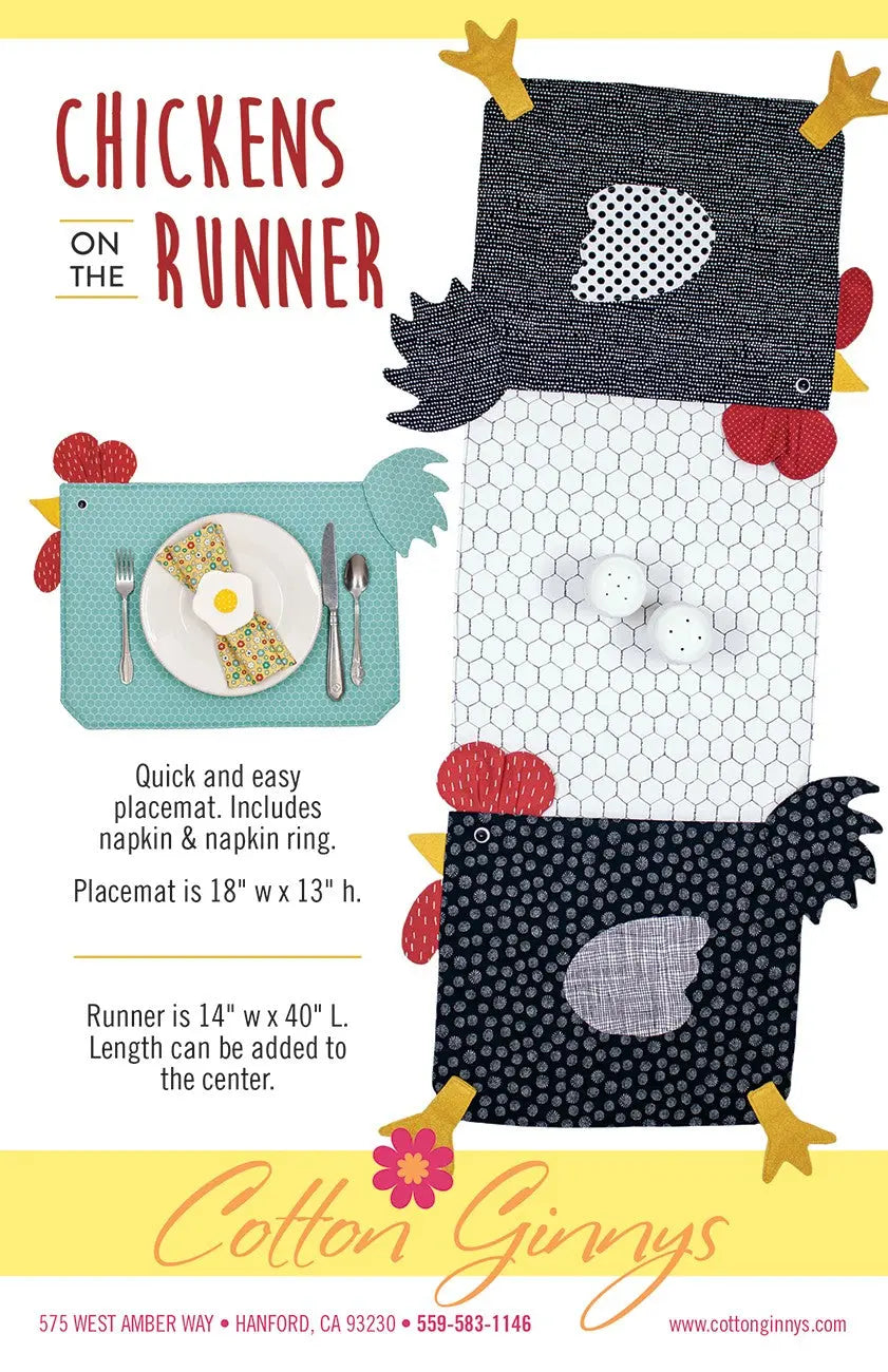 Chickens on the Runner - Linda's Electric Quilters
