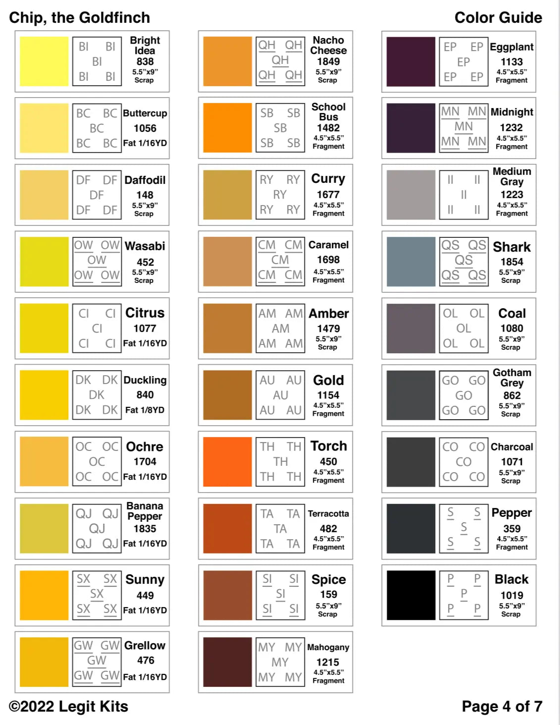 Chip the Goldfinch Quilt Kit Legit Kits