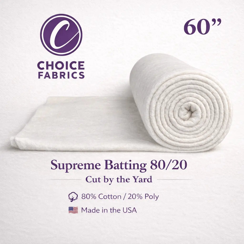 Choice Supreme Batting 80/20 - 60" Wide - By the Yard The Fabric Company