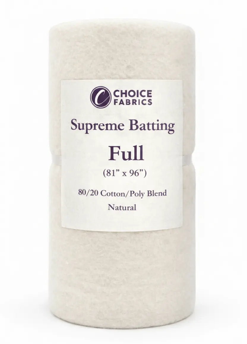 Choice Supreme Batting - 80/20 Cotton/Poly Blend - Full (81" x 96") The Fabric Company
