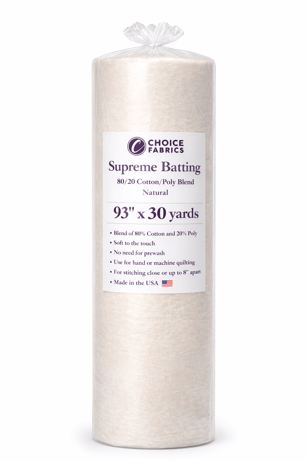 Choice Supreme Batting - 80/20 Cotton/Poly Blend