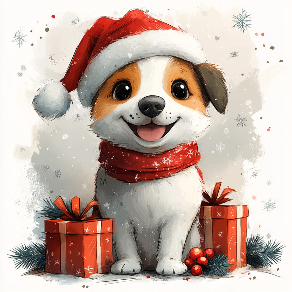 Christmas Dogs Fabric Panel 1 QuiltingFabricPanels