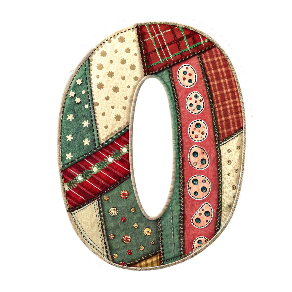 Christmas Patchwork Alphabet Fabric Panel 11 QuiltingFabricPanels