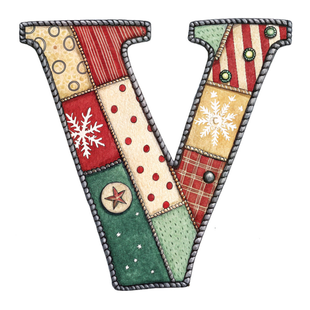 Christmas Patchwork Alphabet Fabric Panel 25 QuiltingFabricPanels