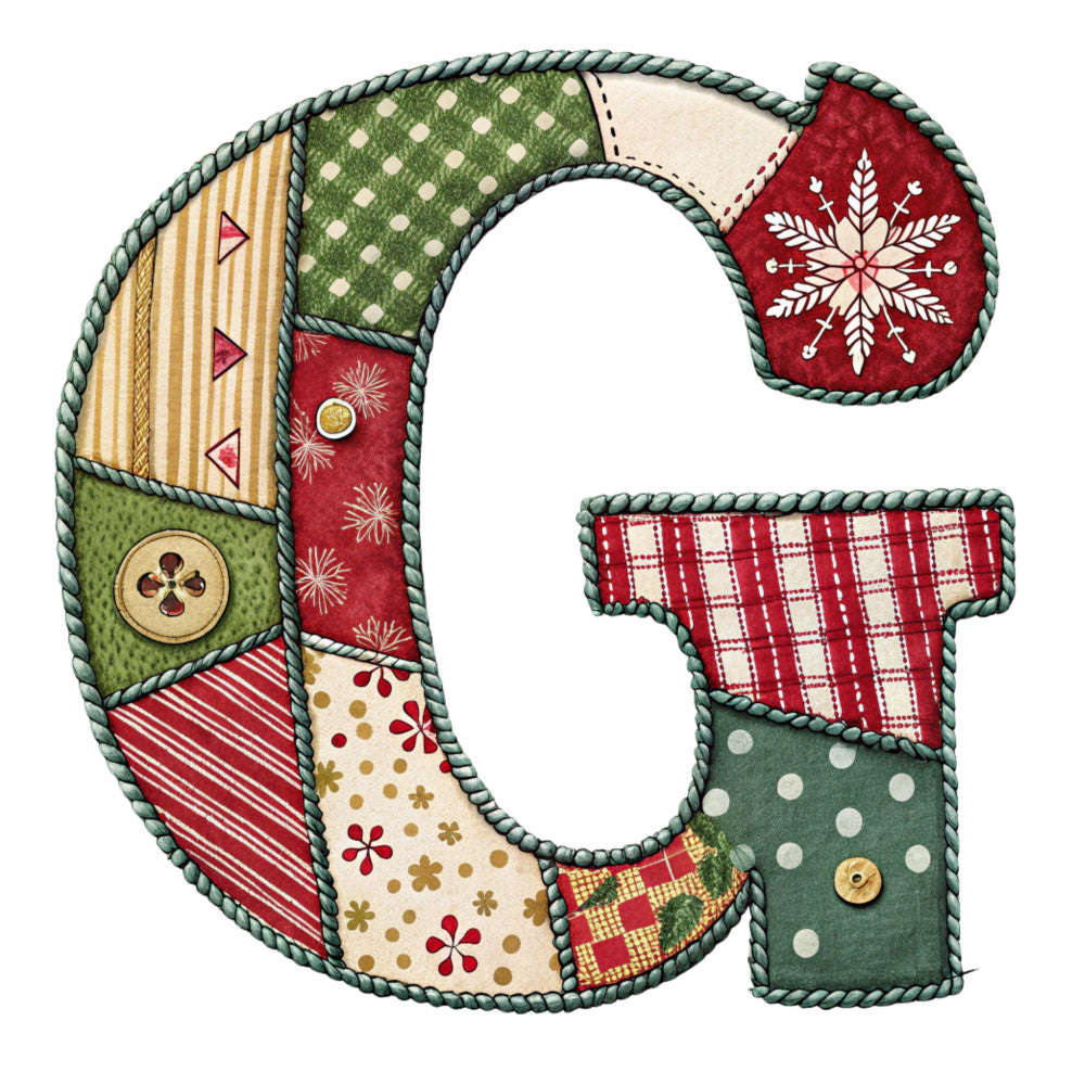 Christmas Patchwork Alphabet Fabric Panel 33 QuiltingFabricPanels