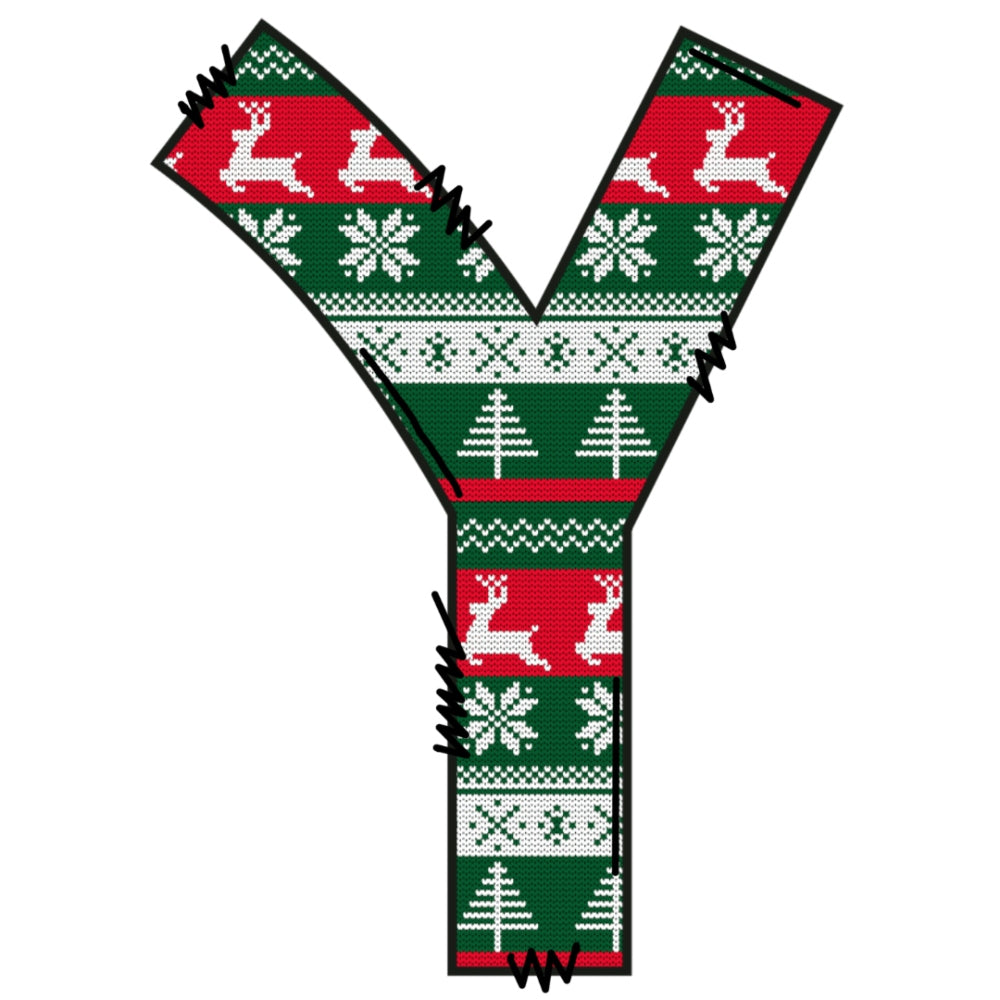 Christmas Sweaters Letter Y Fabric Panel