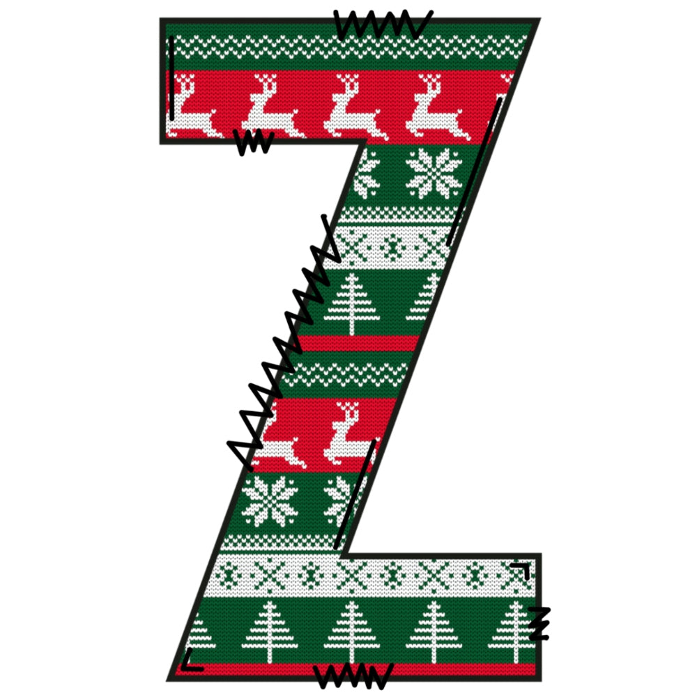 Christmas Sweaters Letter Z Fabric Panel