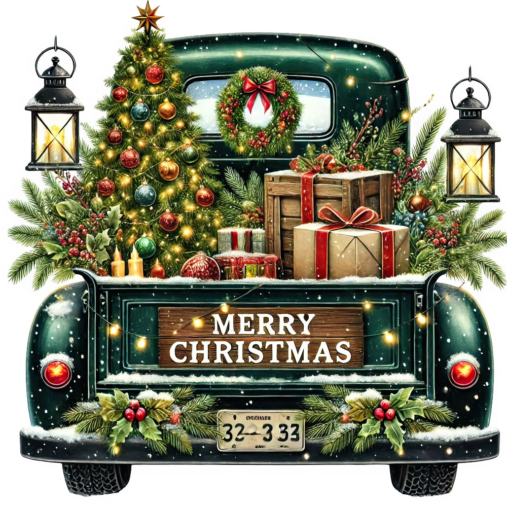Christmas Trucks Fabric Panel 2 QuiltingFabricPanels