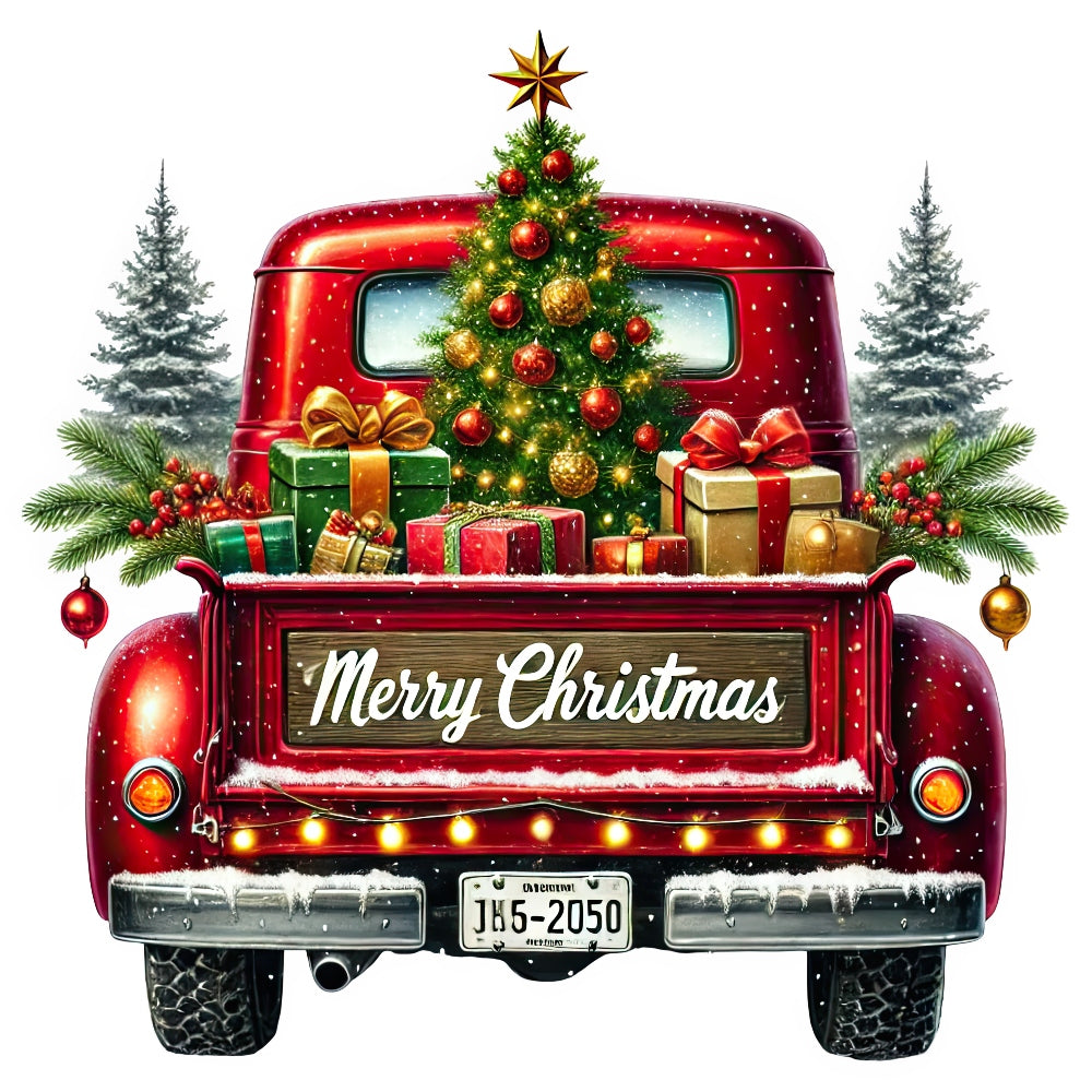 Christmas Trucks Fabric Panel 6