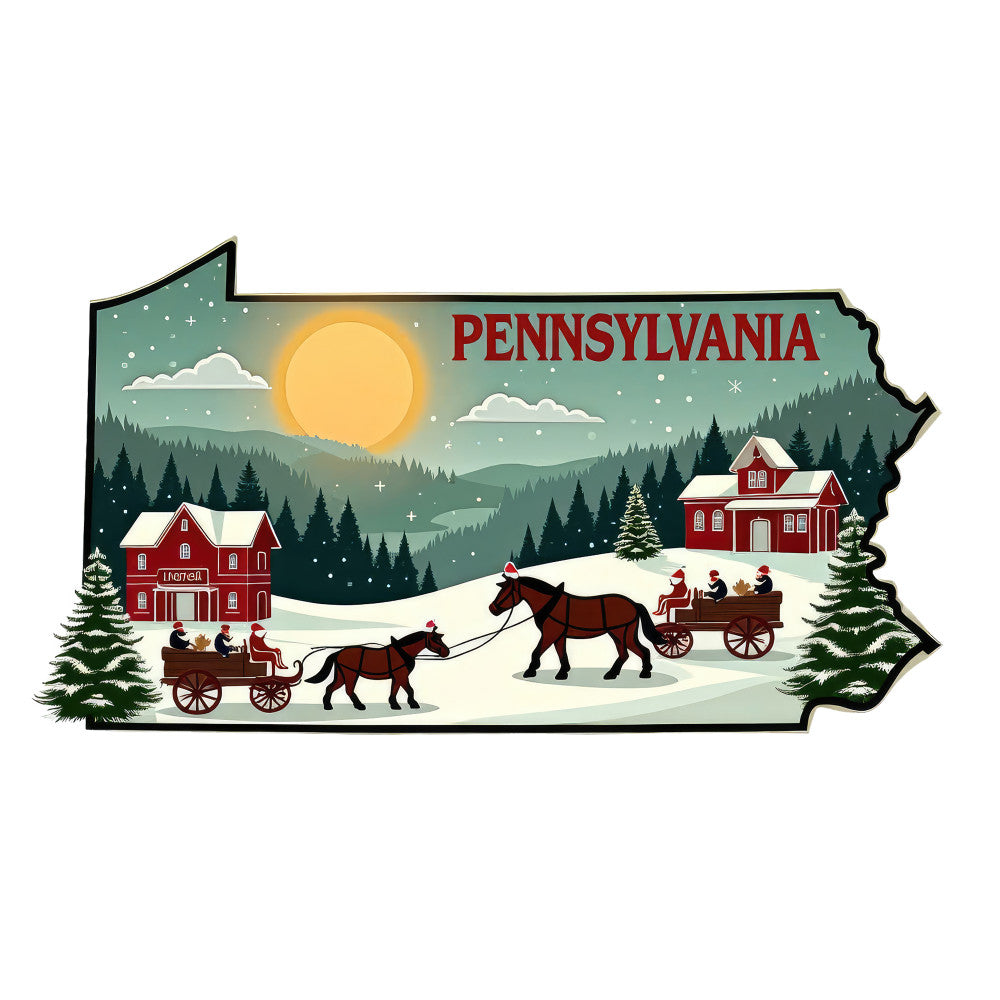 Christmas US States Fabric Panel 13 QuiltingFabricPanels