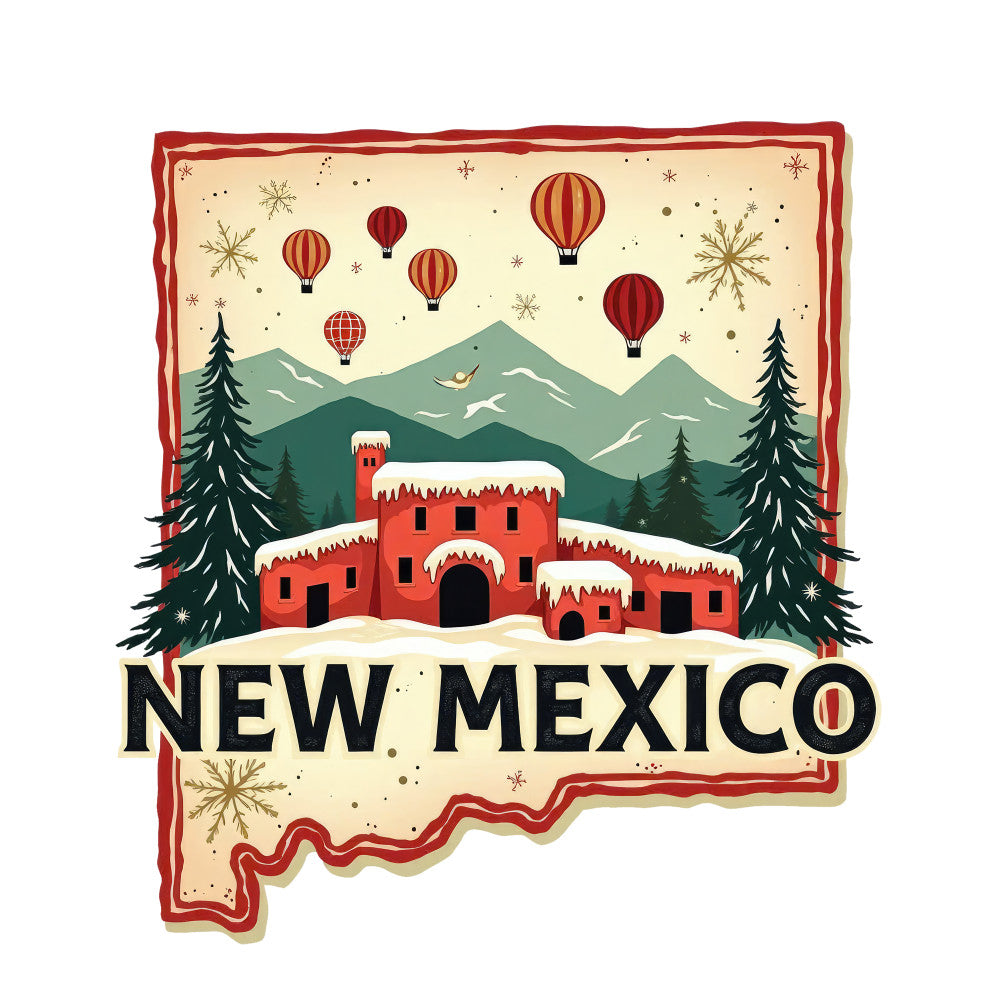 Christmas US States Fabric Panel 20