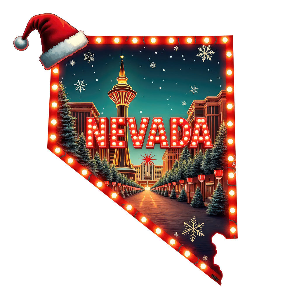 Christmas US States Fabric Panel 23