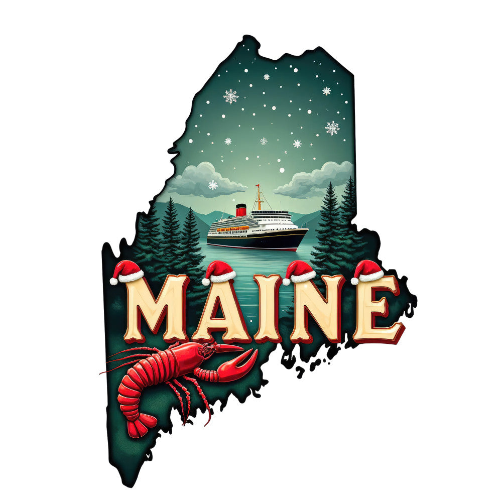 Christmas US States Fabric Panel 32