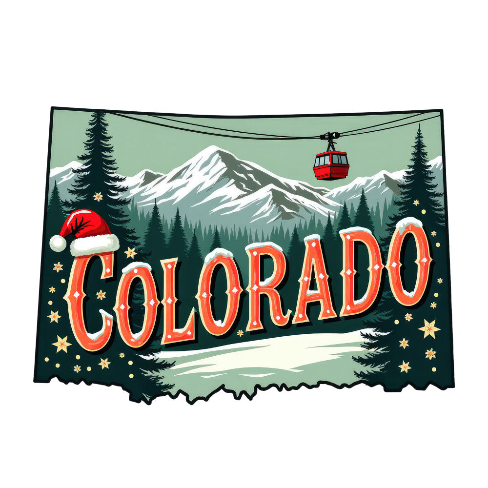 Christmas US States Fabric Panel 45