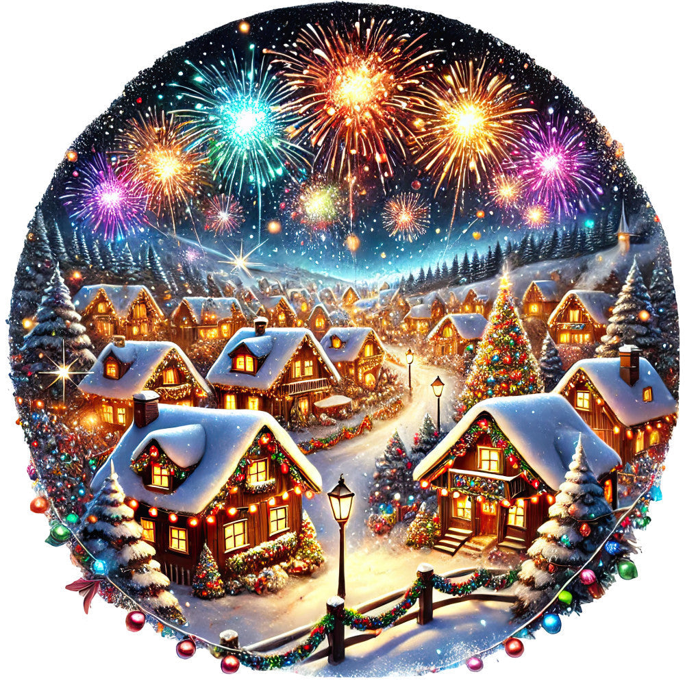 Christmas Villages Fabric Panel 14