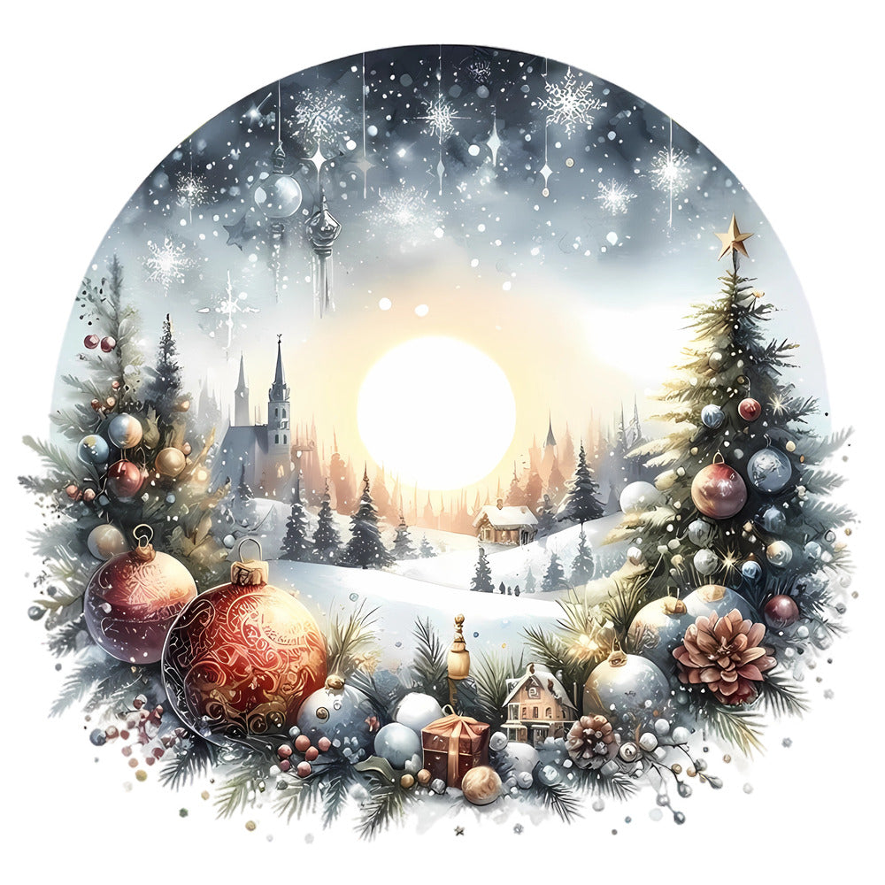 Christmas Winter Scene 12 Fabric Panel