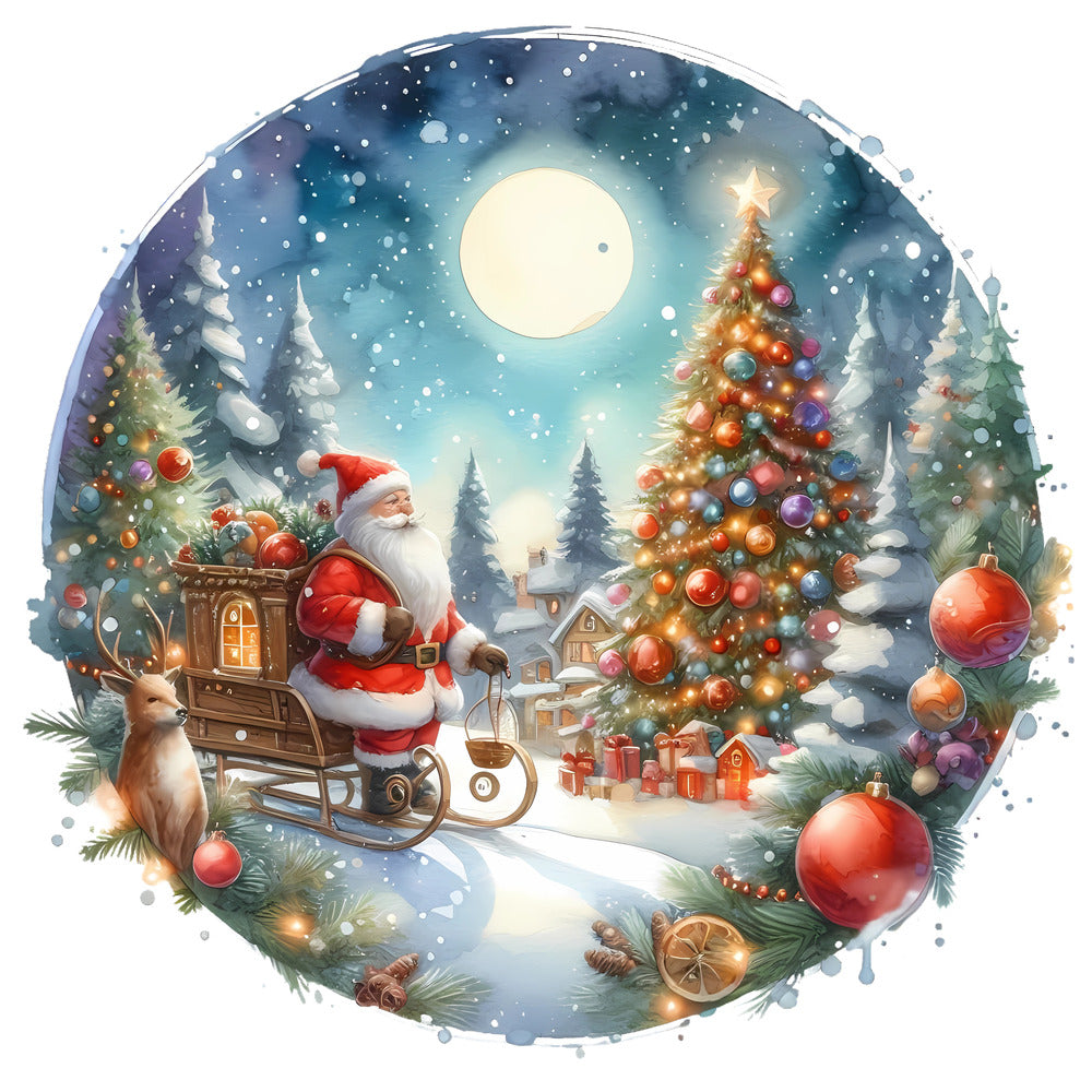 Christmas Winter Scene 15 Fabric Panel QuiltingFabricPanels