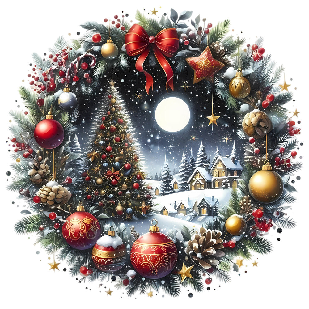 Christmas Winter Scene 8 Fabric Panel