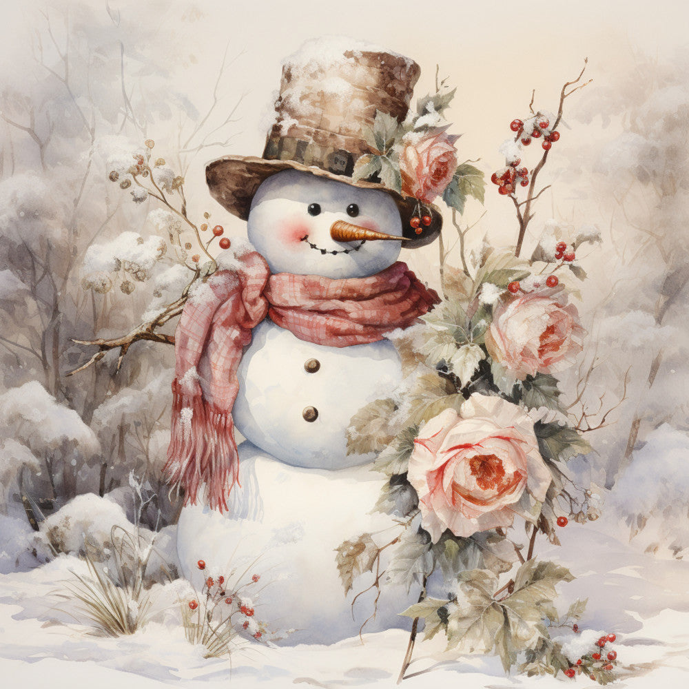 Classic Snowman Fabric Panel 22 QuiltingFabricPanels