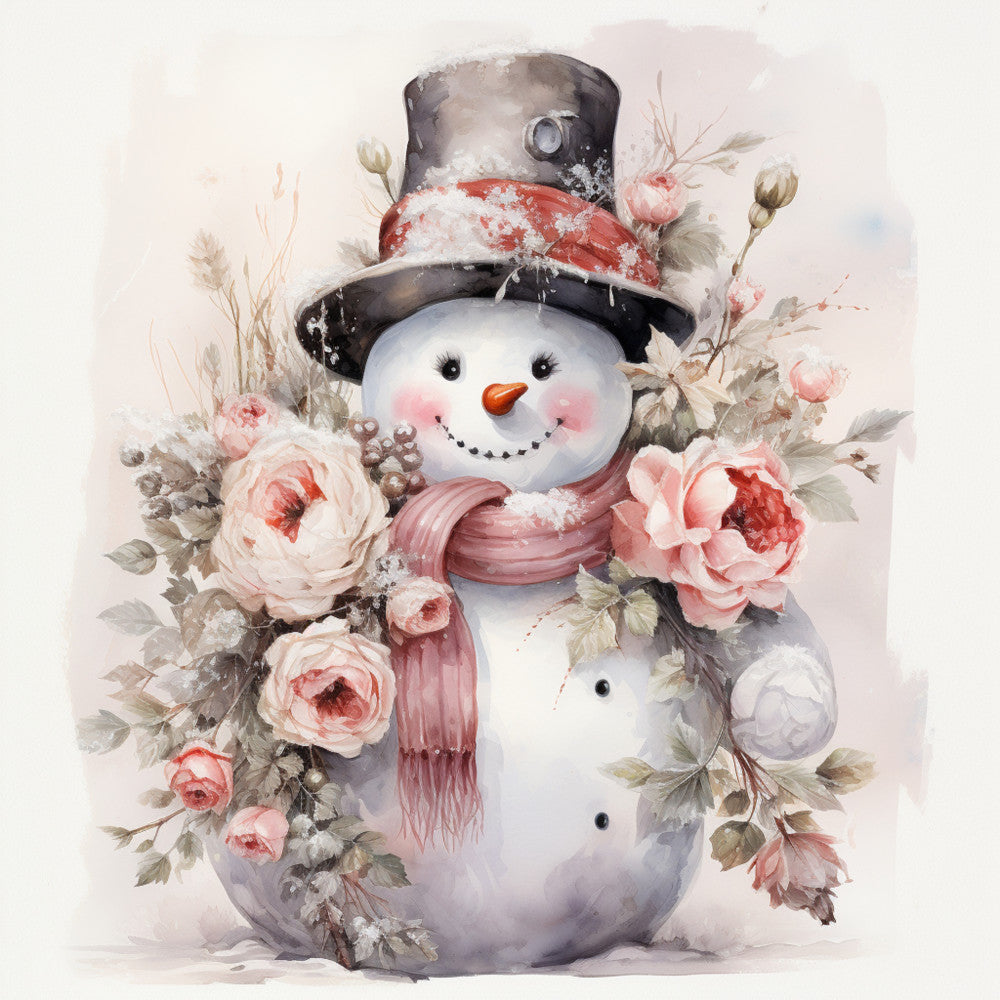 Classic Snowman Fabric Panel 25 QuiltingFabricPanels