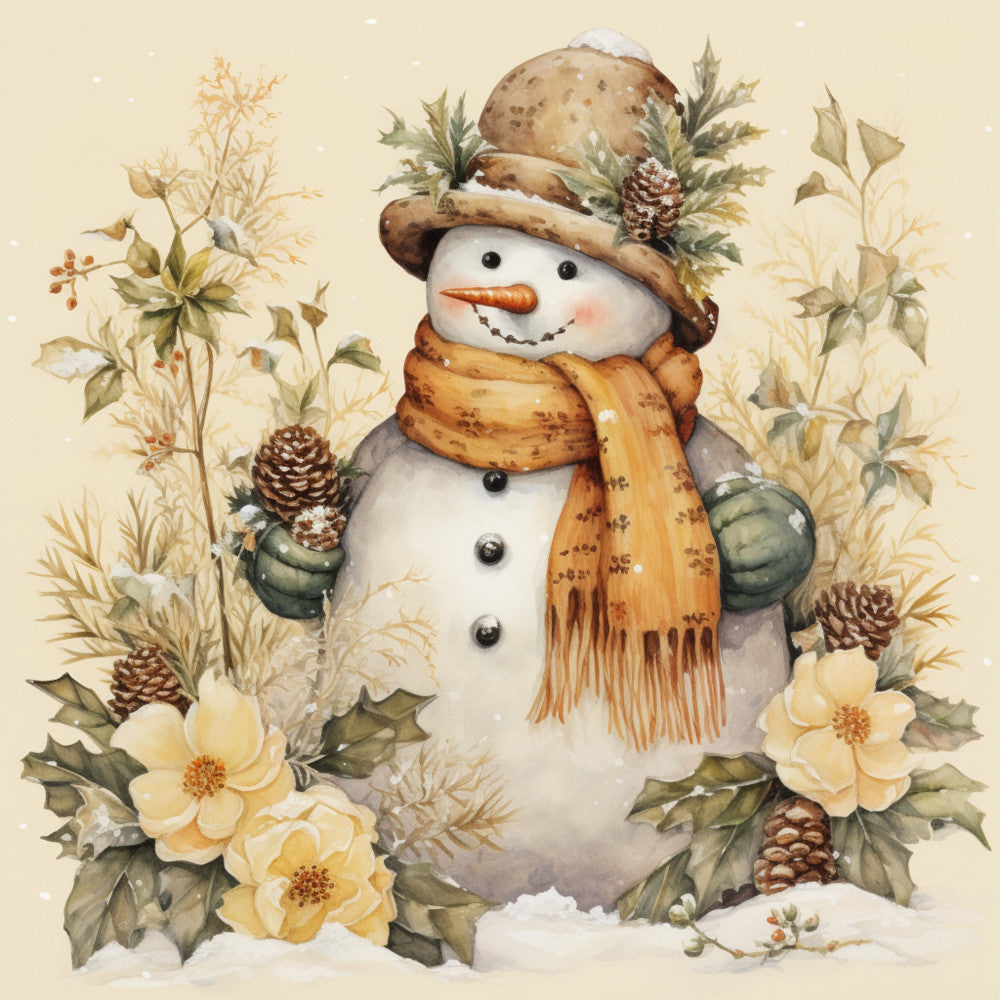 Classic Snowman Fabric Panel 56 QuiltingFabricPanels
