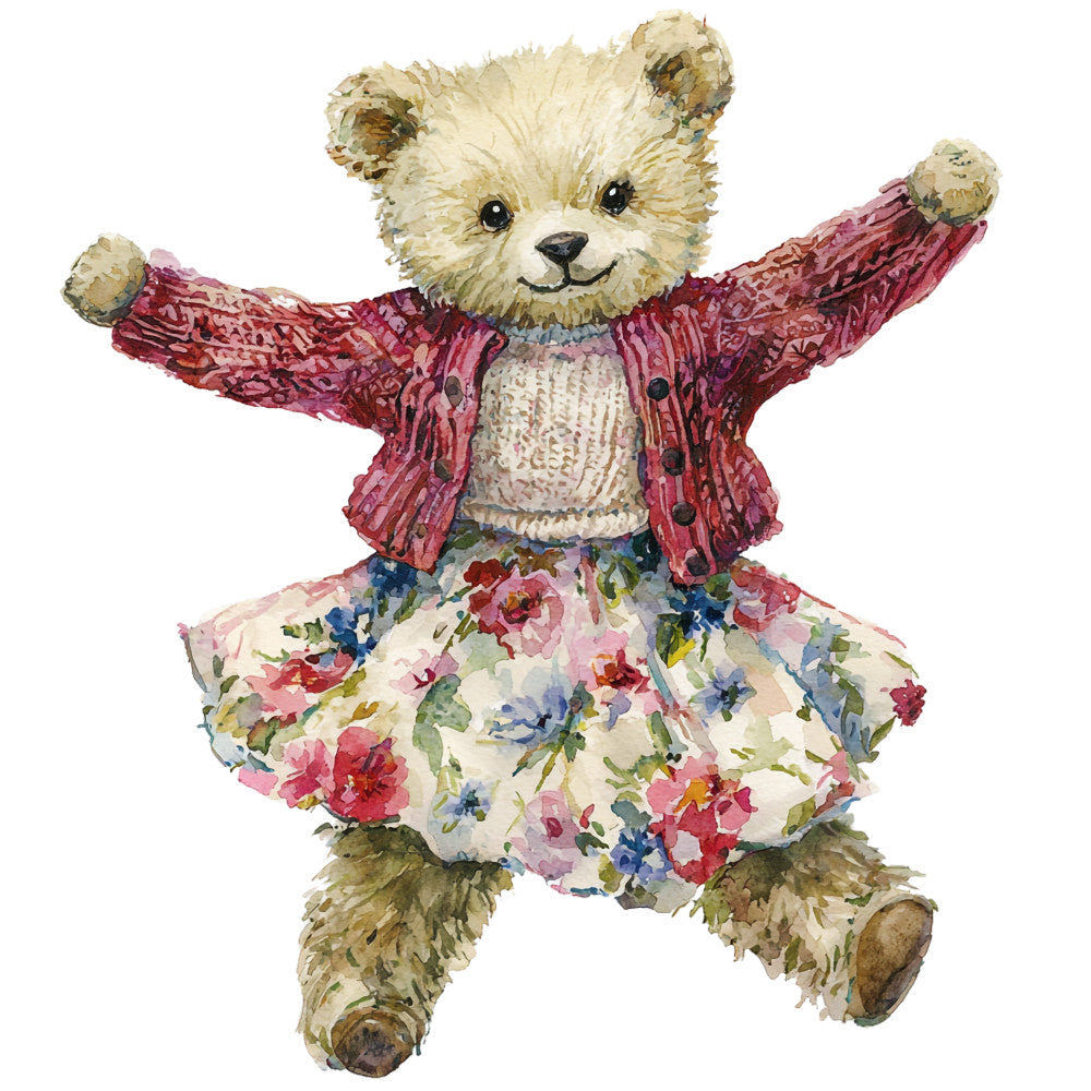Classic Teddy Bear Fabric Panel 3 QuiltingFabricPanels