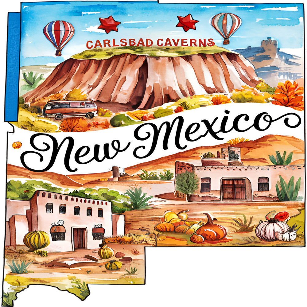 Classic US States Fabric Panel 14 QuiltingFabricPanels