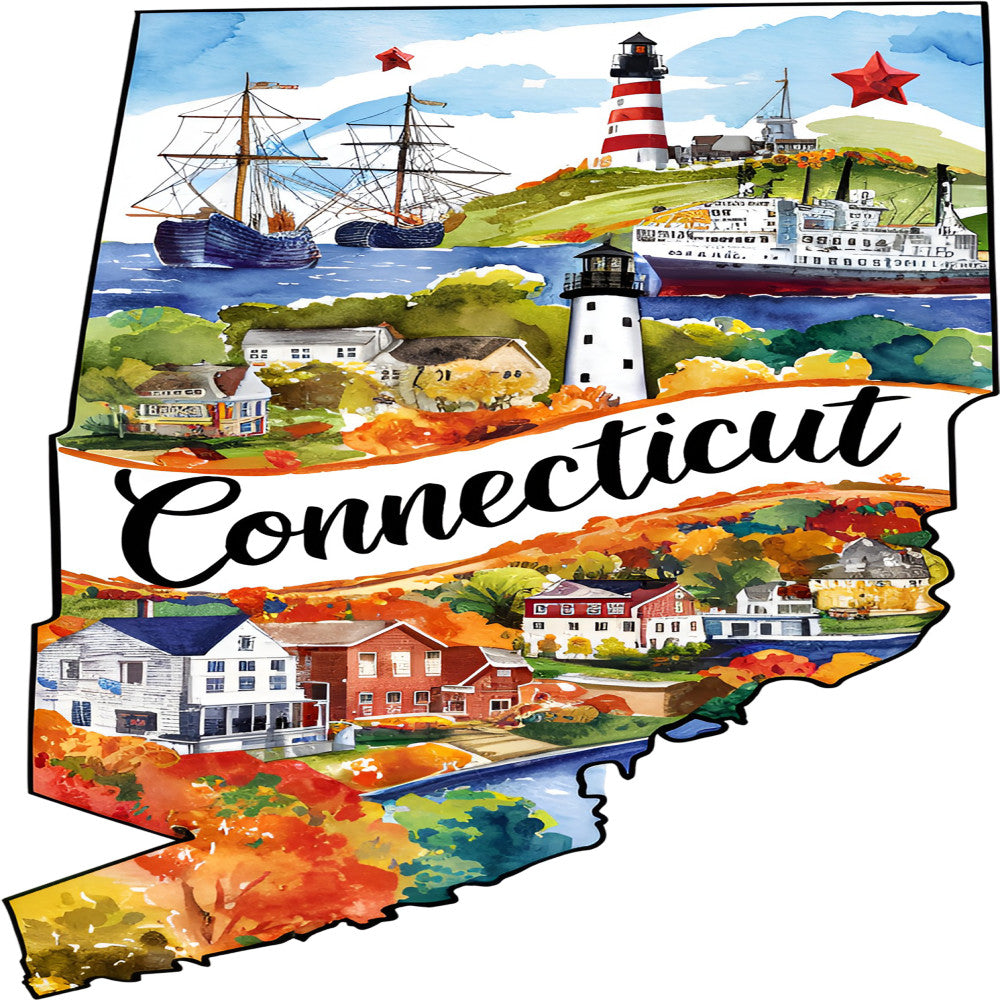 Classic US States Fabric Panel 24