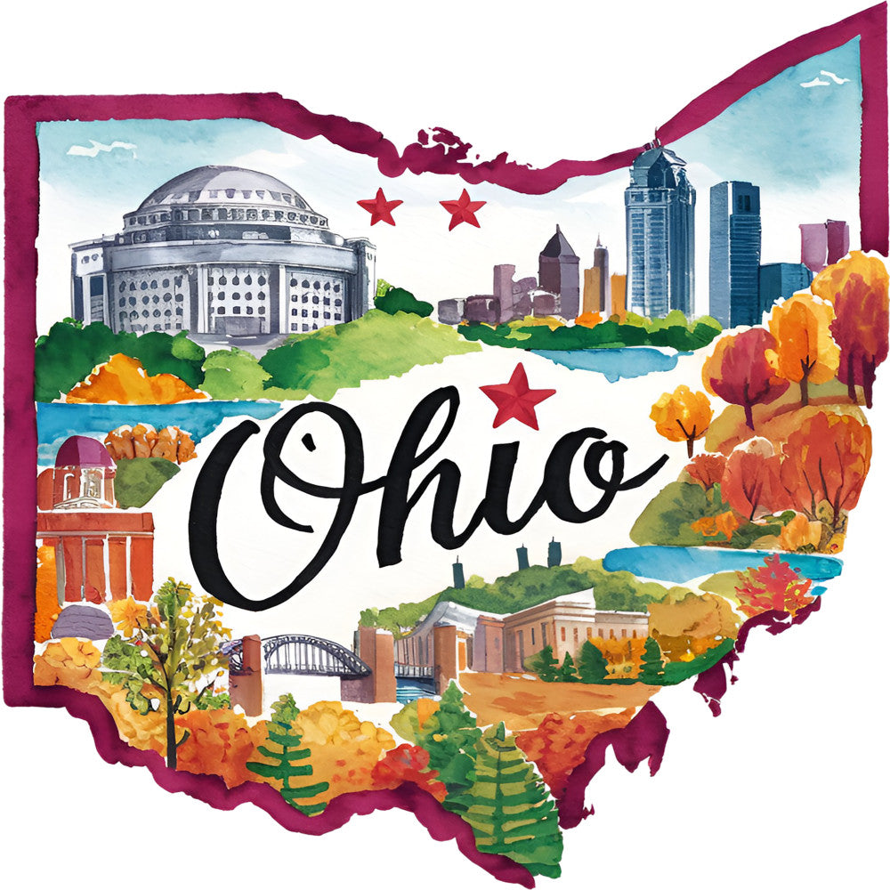 Classic US States Fabric Panel 39