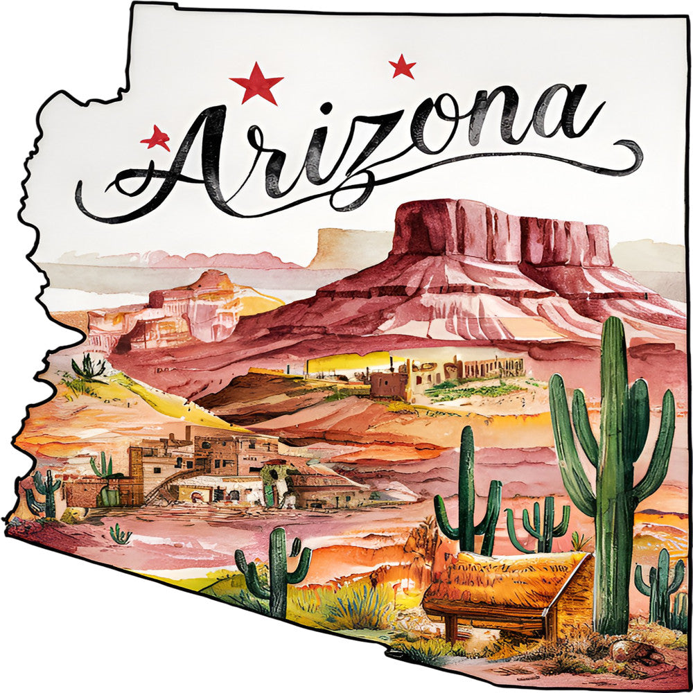 Classic US States Fabric Panel 47