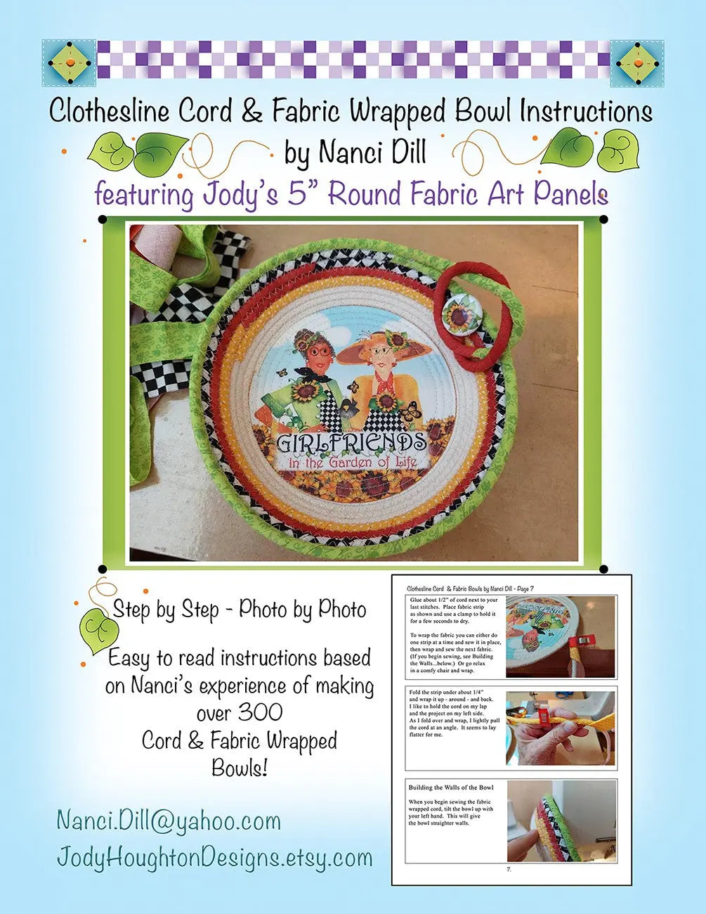 Clothesline Rope and Fabric Bowl Pattern - Linda's Electric Quilters