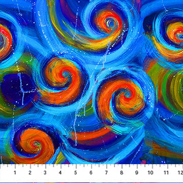 Cobalt Blue Loopty Loop 44 45 inch Cotton Fabric Northcott