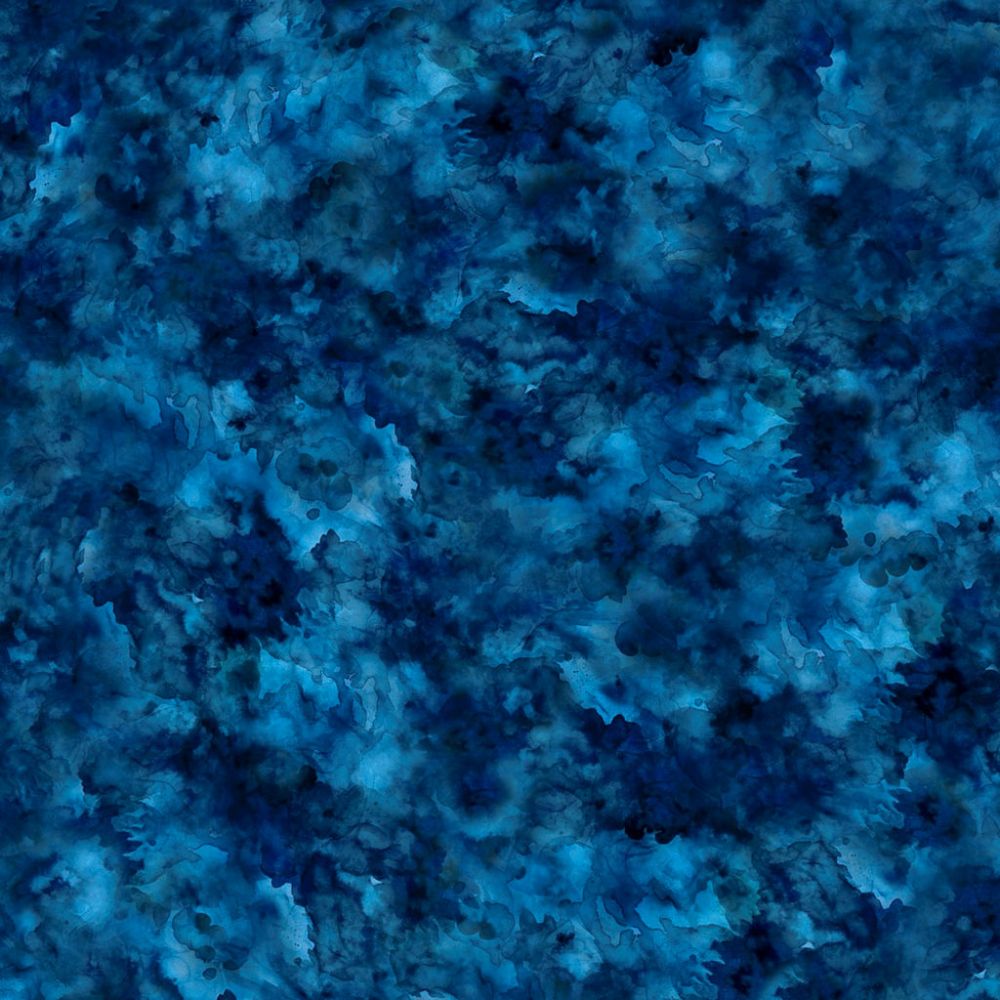Cobalt Quilt Backing - Water Color 108" Wide Cotton Fabric Per Yard