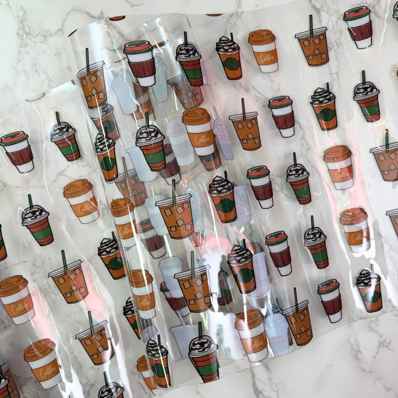 Coffee Cups Clear Vinyl TPU - Linda's Electric Quilters