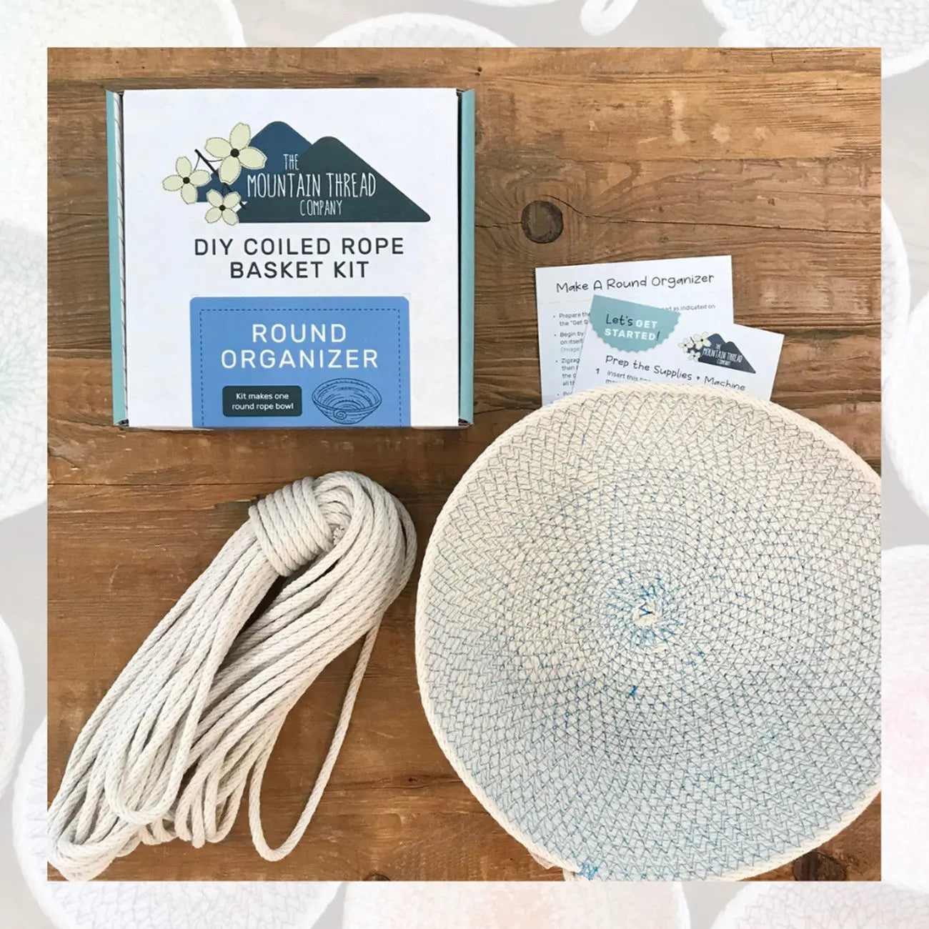 Coiled Rope Basket Kit Round Organizer - Linda's Electric Quilters