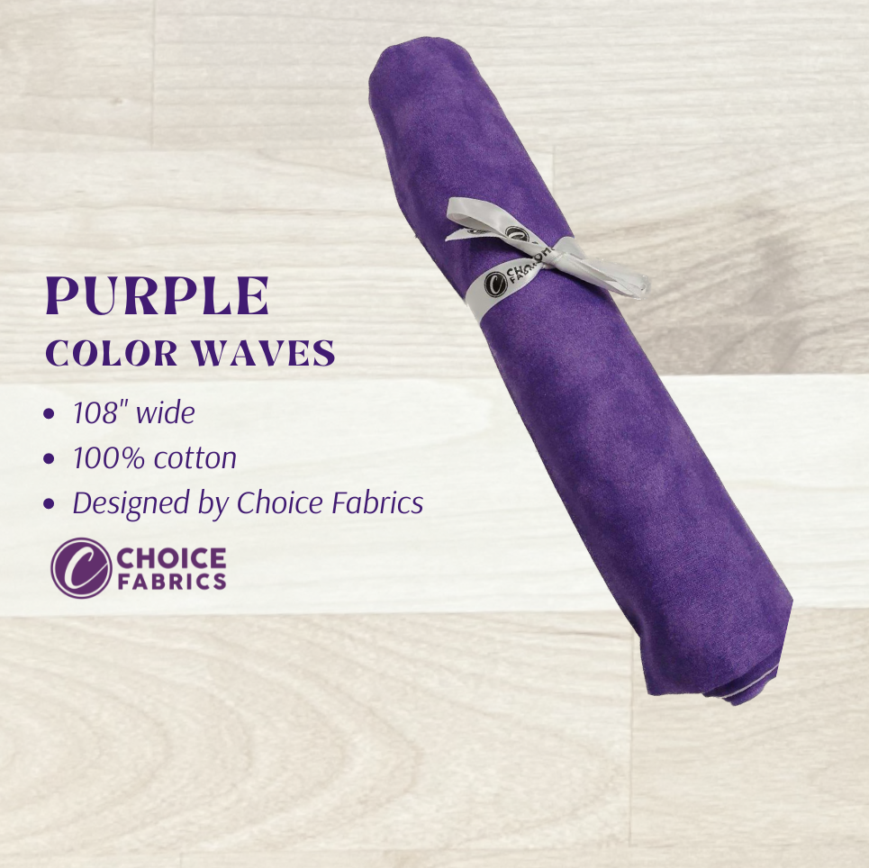 Purple Color Waves 108" Supreme Backings - Purple fabric per yard