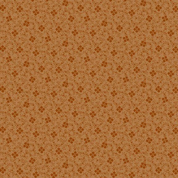 Colorful Coordinates and Stashing Flower Vine quilting fabric in orange by Pam Buda for Marcus Fabrics, floral vine print on orange cotton, sold by the yard