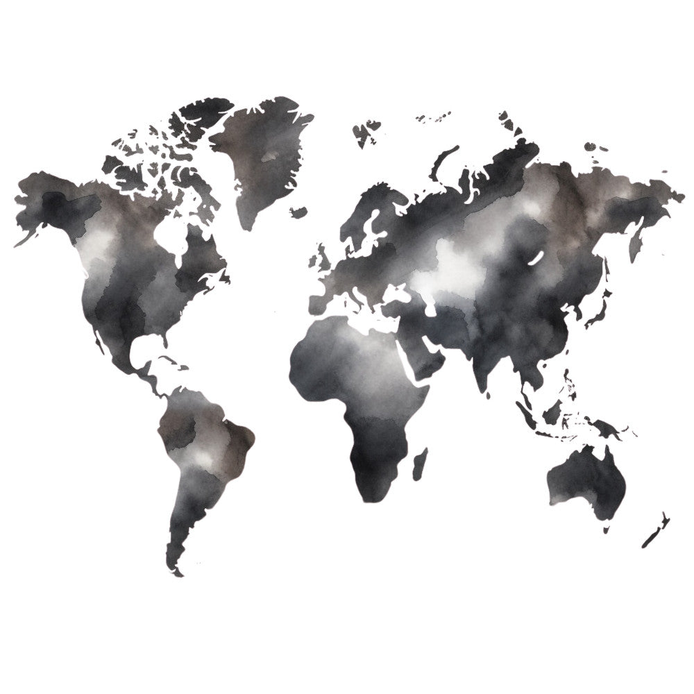 Colorful World Map Fabric Panel 22 QuiltingFabricPanels