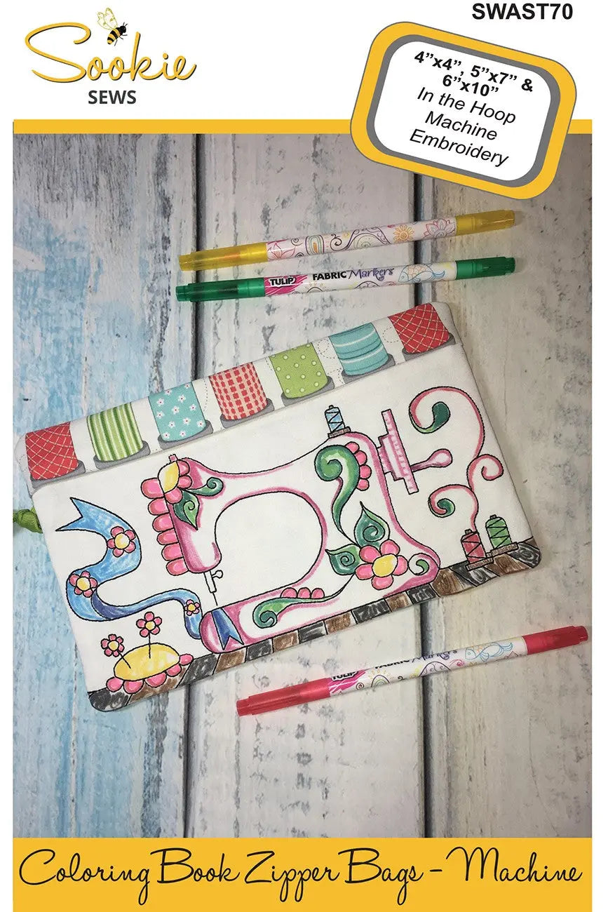 Coloring Book Zipper Pouch In the Hoop - Machine - Linda's Electric Quilters