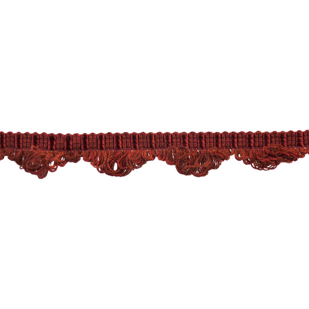Colors Collection - 1" width Looped Border Fringe (25 Yard Roll) - BR-7004-88 Crimson
