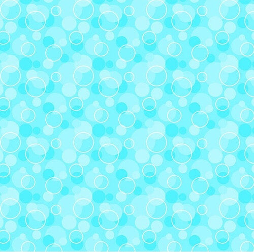 Comfy Flannel - Bubble Dots - Aqua 44"/45" Cotton Flannel Fabric per yard