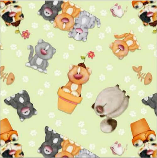 Comfy Flannel Cats cotton flannel fabric by A.E. Nathan, cat print flannel, sold by the yard