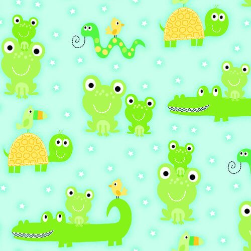 Comfy Flannel Frogs and Alligators cotton flannel fabric by A.E. Nathan, frog and alligator print flannel, sold by the yard