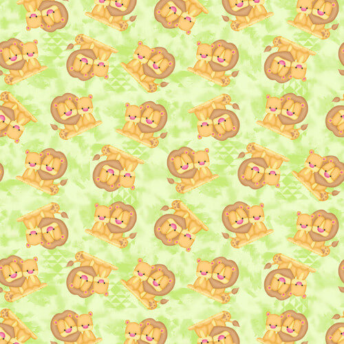 Comfy Flannel - Lions & Cubs 44"/45" Cotton Flannel Fabric per yard