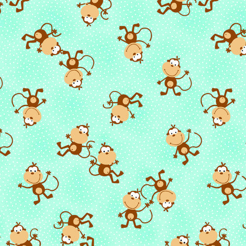 A.E. Nathan Comfy Flannel monkeys cotton flannel by the yard