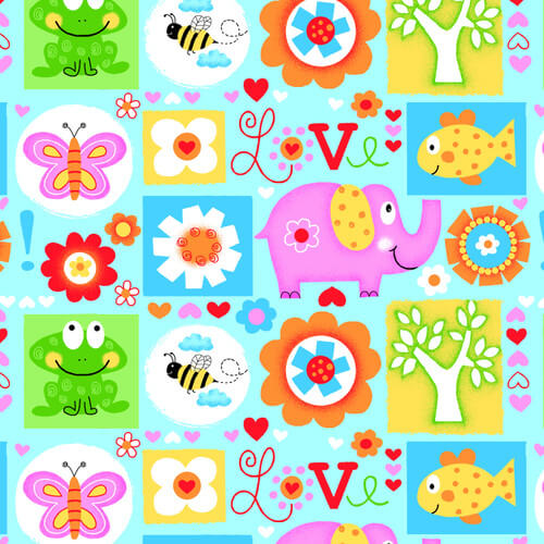 Comfy Flannel - Nursery Animals 44"/45" Cotton Flannel Fabric per yard