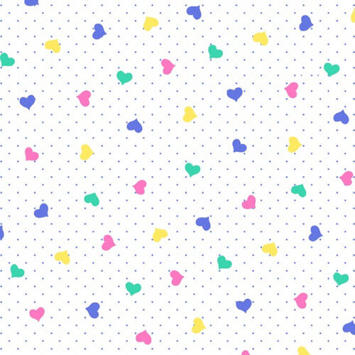 Comfy Flannel - Pastel Hearts 44"/45" Cotton Flannel Fabric per yard